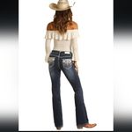 Vintage‎ America Bootcut black Jeans Embroidered Rhinestones Pockets Sz 12P Photo 1