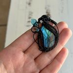 Labradorite ianiras artifacts black wire necklace Photo 5