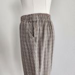 Cabin creek Vintage Plaid Tan Red High Rise Trousers Straight Leg Stretchy Pants Photo 3