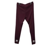 Adidas  Burgundy Leggings Athleisure‎ Activewear Stretch Womens Medium Photo 1