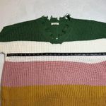 Full Circle Trends V-Neck Striped Color Block Frayed Sweater Size 3X NEW Casual Photo 7