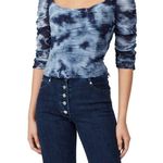 Miaou Tie Dye Blue & White Madeline Crop Top Boned Bodice Corset Bustier sz L Size L Photo 1