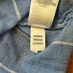 Lucky Brand Women's Blue Striped Tie Front Lightweight Cotton Top Size M Photo 7