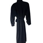 Woolf Brothers Vintage 100% Pure Wool Black Belted Trench Coat Photo 4