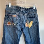 Yag Denim flare Lowrise suede leather accents bohemian Gypsy hippie cottagecore Size undefined Photo 7