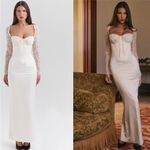 House Of CB  'Perdi' Vintage Ivory Satin Maxi Dress NWOT Size M‎ Photo 1