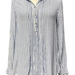 BeachLunchLounge Blue and White Striped Button Down Shirt Photo 0