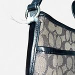 Coach Classic Signature Jacquard Crossbody Bag in black/gray with adjustable leather strap Photo 2