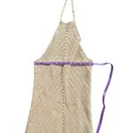 Lovers + Friends  Equator Knit Halter Mini Dress Tan Crochet Size Small Photo 8