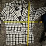 Femme Fatale NWT Women’s XS Black White Plaid Cotton Blend Tweed Jacket Blazer Photo 8