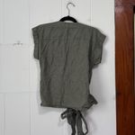 frame denim Frame Army‎ Green Linen Wrap Top XS Photo 5