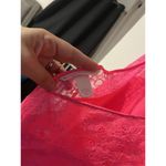 Victoria's Secret Hot Pink Satin Lace Slip Dress Crossback Negligee Bow Photo 6