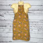 Everly NWT Size S Floral Print Cut-Out Crochet Trim High Neckline Dress Photo 3