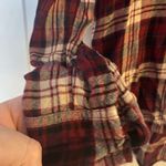 American Eagle  Outfitters AE Red Plaid Flannel Tunic Top, Size Small Photo 3