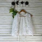 Steven Alan  White Linen Made in USA Tie Back Tank Photo 3