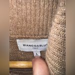 bianco blu sweater Tan Cableknit Cowl Neck Merino Wool Blend Large‎ Photo 2
