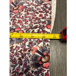 Loft   Multicolor Reds Cotton Floral Print Cardigan Medium Button Up Round Neck Photo 5