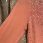 EXPRESS sweater, long sleeve peach color with iridescent rhinestones, size S Photo 4