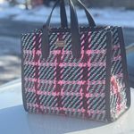 Kate Spade  Black and Pink Woven Plaid Large Tote Photo 11