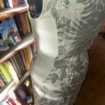 Drew Lina Tomei Italian green leaf drape neck sleeveless linen dress Photo 3