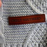 Simply Southern  Lilac Grey Cable Knit Fringe Sweater Size Large Photo 3