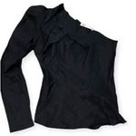 ZARA  One-Shoulder Black Ruffle Top | Size M Photo 0