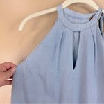 J Brand Esme Sleeveless Halter Light Blue Denim Chambray Neck Tie Dress XS Photo 2