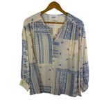 Ba&sh NWT  Chemise Isko Ecru Shirt Medium Blue Patchwork Lightweight Peasant Boho Photo 1