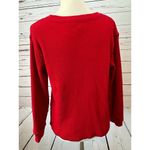 Madewell  long sleeve‎ thermal shirt Red waffle knit Vneck Christmas Small Blouse Photo 3