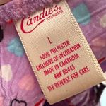 Candie's  Colorful Heart Print Lace Babydoll Slip Top Size L Y2K Fairy Whimsical‎ Photo 2