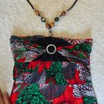 Source Unknown  Asymmetrical Dress in Red and Green Floral Photo 4