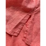kim rogers Pink Button Up 100% Linen Pintuck Top Women's 1X Pleated 3/4 Sleeve Photo 4