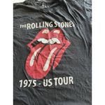 The Rolling Stones  1975 US Tour Graphic T-Shirt Adult Large Black Cotton Photo 2
