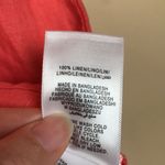 Ellen Tracy  Women’s Linen Quarter Zip Gold-Colored Tassel Coral Hi-Low Blouse Photo 8