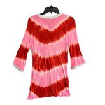 Raviya Swim Coverup Womens Small Red Pink Tie Dyed Sequin Neck Lower Sleeve New Photo 6