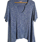 Juicy Couture Juicy‎ Couture Heathered Blue Soft Knit Short Sleeve Top Size L Casual Cut Out Photo 0