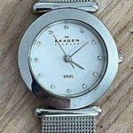 Skagen Steel Denmark Ladies Watch Stainless Steel Mesh Bracelet Crystal Markers Photo 0
