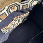 Tory Burch Geometric Block Print Canvas w/ logo charm tote bag Photo 6
