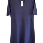 Ann Taylor NWT V Neck Flare Sweater Dress Blue Size Medium Photo 0