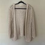 Nicole Miller Cream Open-Knit Women's Sweater with hoodie Size XL Photo 3