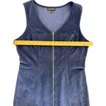 Sequin Hearts  Navy Corduroy Zip Front Sleeveless Dress Size 11 Stretch Photo 2