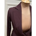White House | Black Market WHBM Elegant Signature Blazer Size 2 Burgundy Check Photo 2