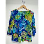 Caribbean Joe  Shirt Womens XL Blue/Green 3/4 Sleeve‎ Photo 2