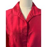 Chico's Top Blouse Size 1 (M) Fuchsia 100% Silk Roll Tab Long Sleeves Office Photo 2
