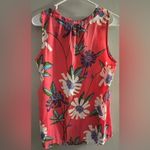 Violet+Claire Floral Print MultiColored Coral Sleeveless Top Size M Photo 4