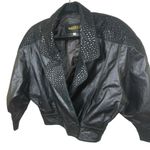 Whimsigoth Edgy Vintage Black Genuine Leather Cropped Moto Biker Jacket Textured Photo 5