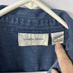 Vintage Lemon Grass Embroidered Floral Denim Shirt Women's Long Sleeve Large Blue Photo 2