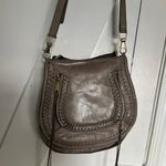 Rebecca Minkoff Grey Vanity Large Leather Saddle Bag Crossbody Purse Photo 5