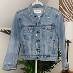 Reformation  Denim‎ Jacket 100% Cotton Distressed Size XSmall Photo 0