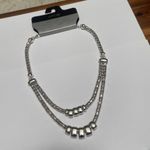 Apt. 9 NWT $24 -  Costume Necklace Silver Tone Metal Adjustable Length Photo 1